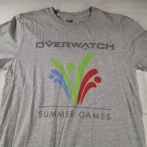 Overwatch Summer Games Short Sleeve Graphic Crew Neck T Shirt Mens Size S Gray